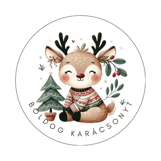 75mm hütőmágnes díszzacskóban szarvas