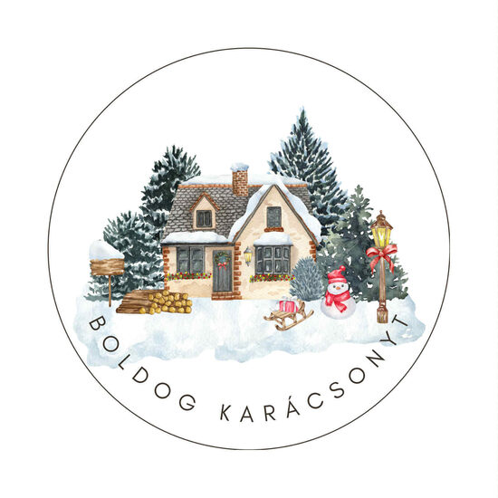 75mm hütőmágnes díszzacskóban házikó