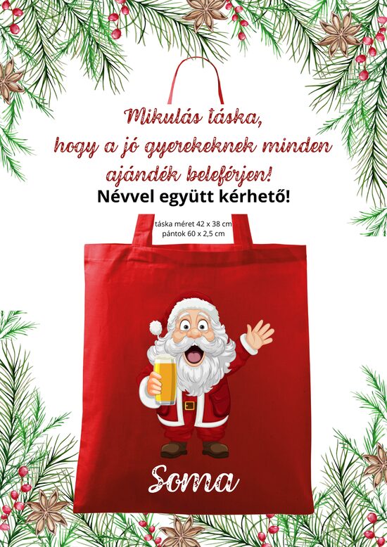 Mikulás táska sörös