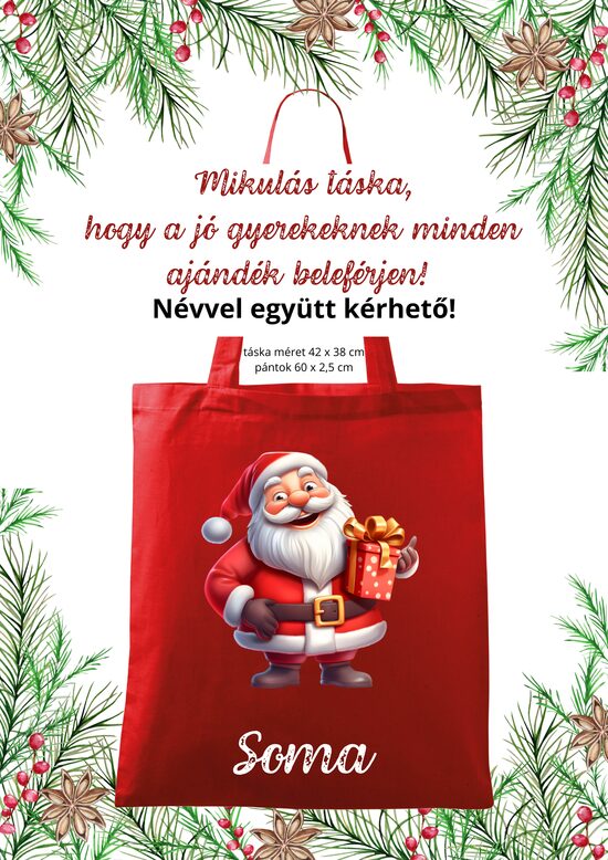 Mikulás táska ajándékos