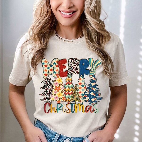 Karácsonyi póló merry christmas fenyővel